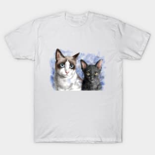 Cat pet portrait watercolor painting T-Shirt